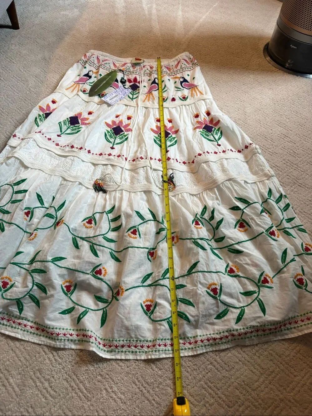 NWT Farm Rio Summer Garden Embroidered Maxi Skirt Size Large - Picture 5 of 11